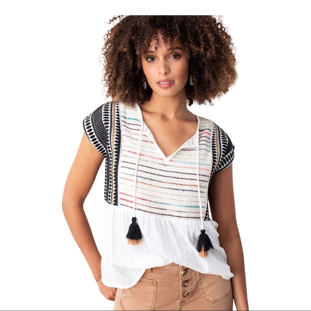 Tribal Combination Print Blouse
